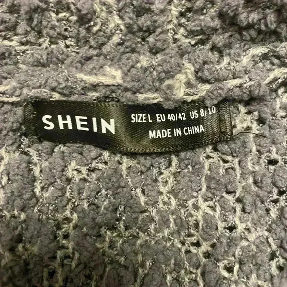 SHEIN open front waterfall cardigan long sleeves in gray women’s size Large EUC - Picture 5 of 7